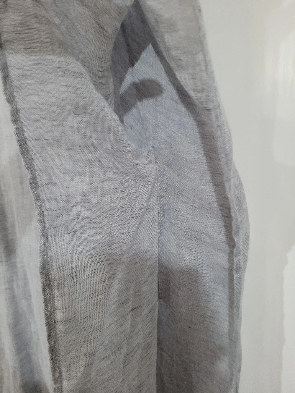 Eileen Fisher Light Gray Organic Linen Gauze V-Neck Linen Tunic Caftan Size XL - Picture 6 of 8
